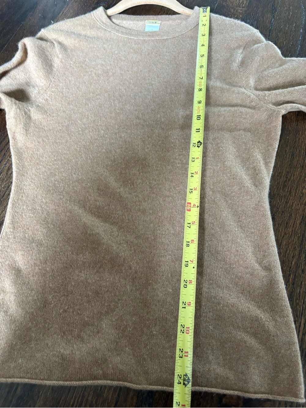 J.Crew Camel Cashmere Rolled Edge Crewneck Sweater